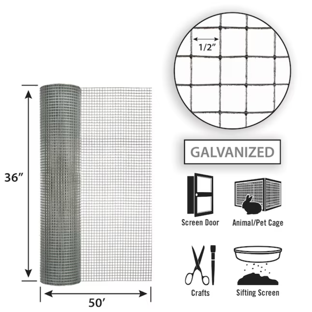 Apache 50-ft x 3-ft Gray Galvanized steel Hardware Cloth Rolled